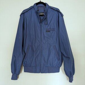 Vintage 80s 90s Members Only Mens 42L Full Zip Cafe Racer Bomber Jacket Blue